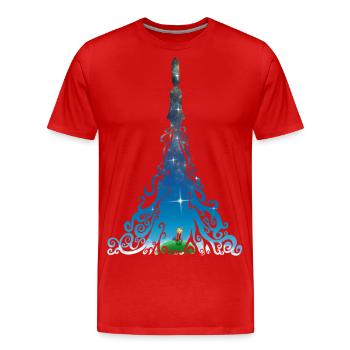 Rocket dreams - Männer Premium Bio T-Shirt - Rot - Vorne - Damien (186cm)