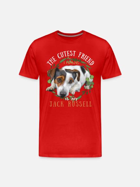 Süßer Jack-Russell Freund - Männer Premium Bio T-Shirt - Rot