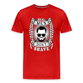 Real men don´t shave Bart Oberlippenbart bärtig - Männer Premium Bio T-Shirt - Rot - Vorne - Damien (186cm)