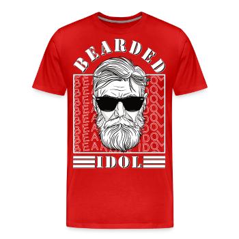 Bärtiges Idol 3 Tage Bart hip Oberlippenbart - Männer Premium Bio T-Shirt - Rot - Vorne - Damien (186cm)
