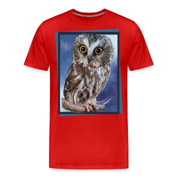 Hibou du Nord - T-shirt bio Premium Homme - rouge - Devant - Damien (186cm)
