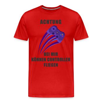 Gaming Spruch Zocker Gamer PS 5 Controller PC - Männer Premium Bio T-Shirt - Rot - Vorne - Damien (186cm)