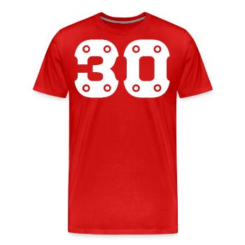 Number 30 years birthday Congratulations - Men's Premium Organic T-Shirt - red - Front - Damien (186cm)