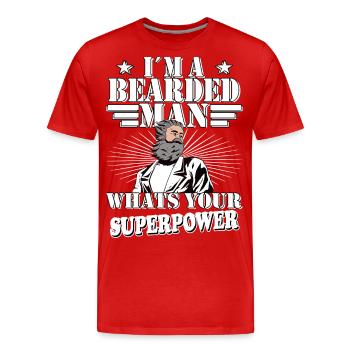 Gift idea for beard wearers with 3 days beard - Men's Premium Organic T-Shirt - red - Front - Damien (186cm)