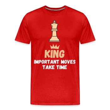 Chess Saying Gift Checkmate Queens Gambit - Men's Premium Organic T-Shirt - red - Front - Damien (186cm)