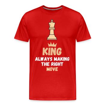 Chess Saying Gift Checkmate Queens Gambit - Men's Premium Organic T-Shirt - red - Front - Damien (186cm)