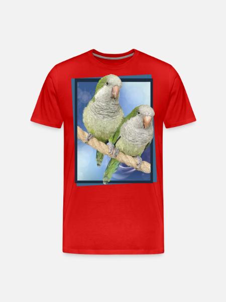 Argentine Parakeet - Men's Premium Organic T-Shirt - red