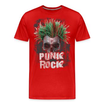 Punk rock - Men's Premium Organic T-Shirt - red - Front - Damien (186cm)