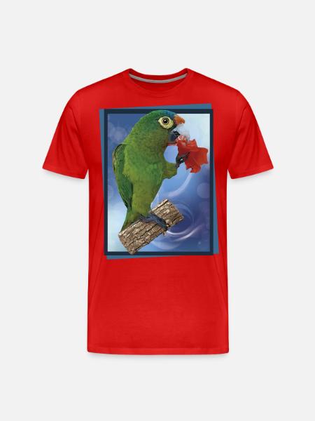 Orange-fronted parakeet - Men's Premium Organic T-Shirt - red