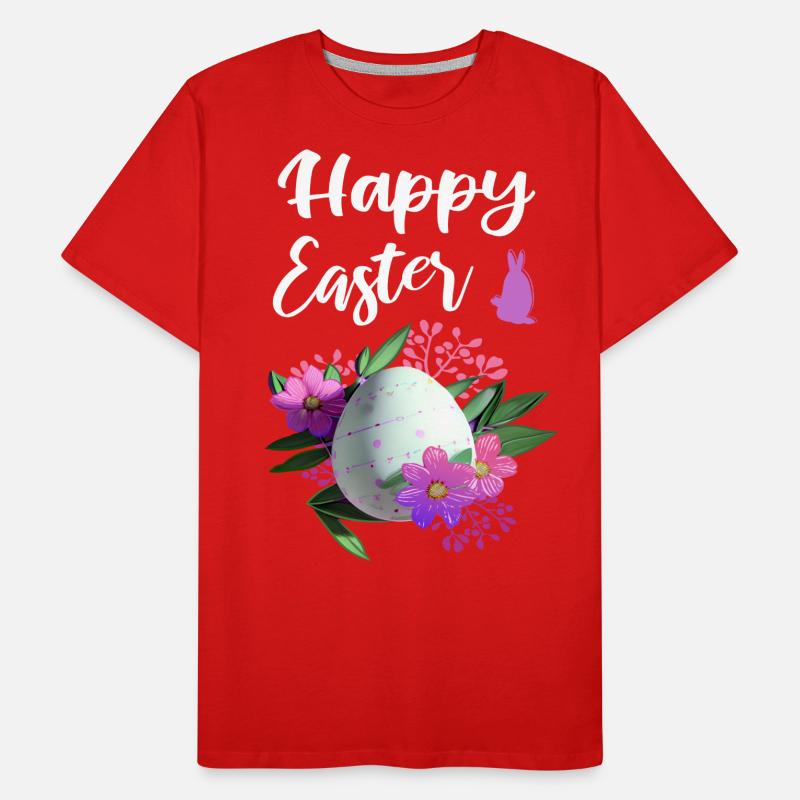 Happy Easter Flowers Easter Egg Men's Premium Organic T-Shirt