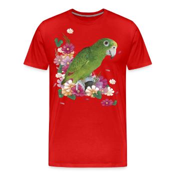 Le perroquet royal amazonien - T-shirt bio Premium Homme - rouge - Devant - Damien (186cm)
