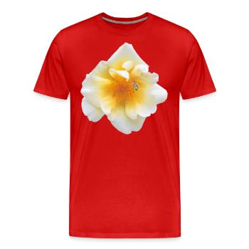 Bee Blossom Rose - Travail d’équipe - Jardin - Rose Blossom - T-shirt bio Premium Homme - rouge - Devant - Damien (186cm)