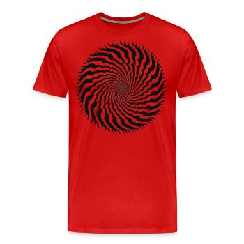 Optische Täuschung zackige Spirale - Männer Premium Bio T-Shirt - Rot - Vorne - Damien (186cm)