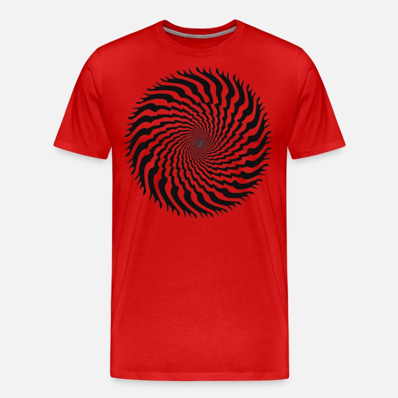 Optical illusion jagged spiral - Men's Premium Organic T-Shirt - red