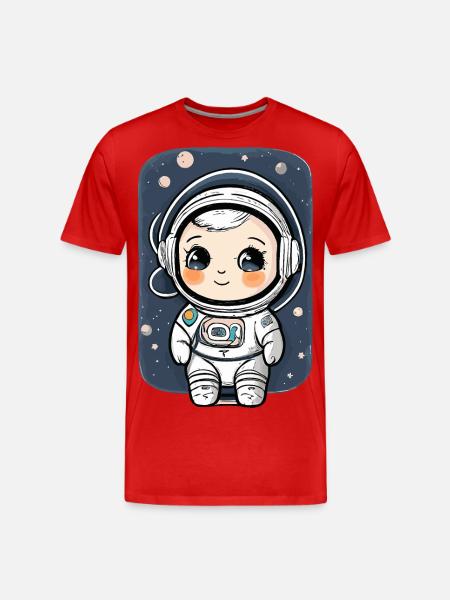 Astronaute mignon #1 - T-shirt bio Premium Homme - rouge