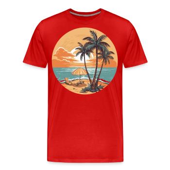 Travel - Männer Premium Bio T-Shirt - Rot - Vorne - Damien (186cm)