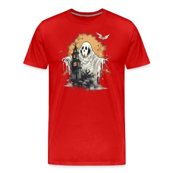 Halloween Trick or Treat Ghost Disguise - Men's Premium Organic T-Shirt - red - Front - Damien (186cm)