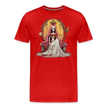 Halloween Skeleton Queen Sweet Sour Disguise - Men's Premium Organic T-Shirt - red - Front - Damien (186cm)