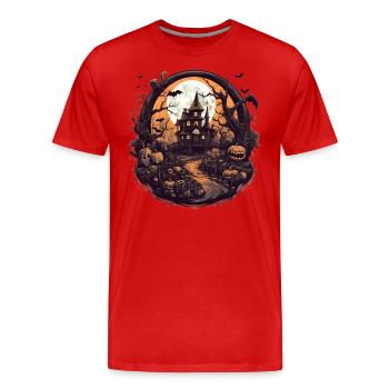 Retro Lazy Halloween Sweet Sour Disguise - Men's Premium Organic T-Shirt - red - Front - Damien (186cm)