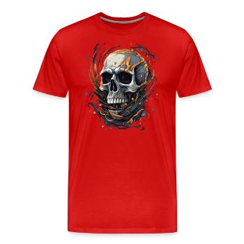 Déguisement de squelette d’Halloween - T-shirt bio Premium Homme - rouge - Devant - Damien (186cm)