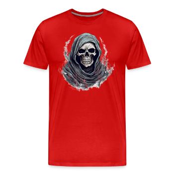 Déguisement de squelette d’Halloween - T-shirt bio Premium Homme - rouge - Devant - Damien (186cm)