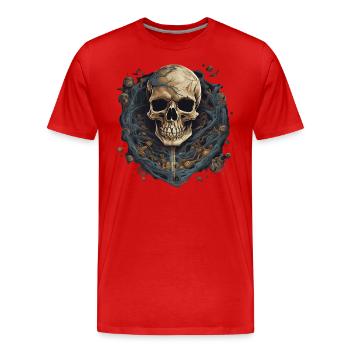Déguisement de squelette d’Halloween - T-shirt bio Premium Homme - rouge - Devant - Damien (186cm)