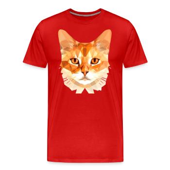 Polygon Cat - Men's Premium Organic T-Shirt - red - Front - Damien (186cm)