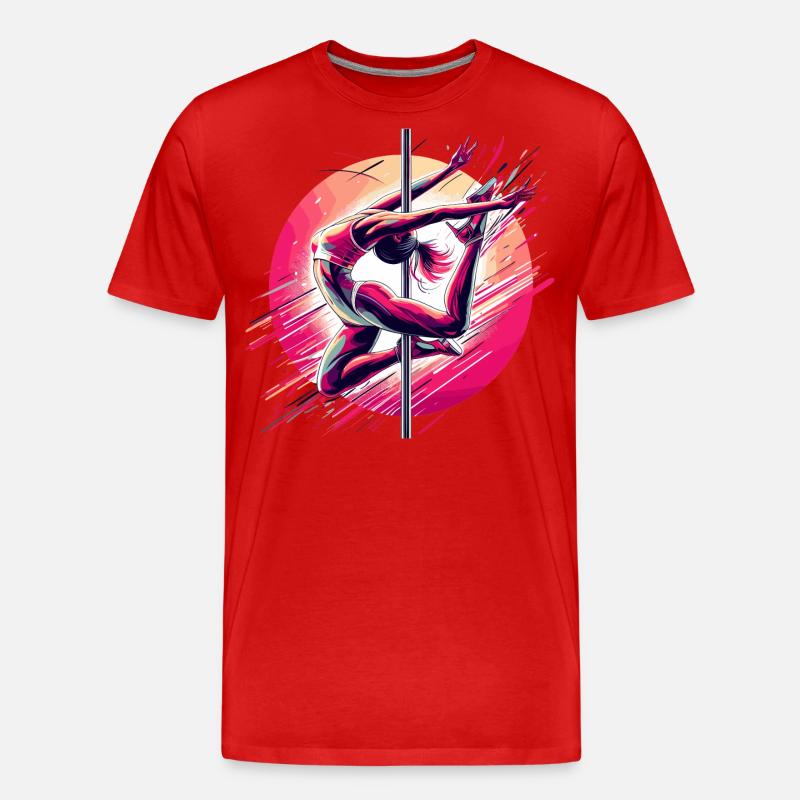 Pole Dance Dynamique Rose Cadeau - T-shirt bio Premium Homme - rouge