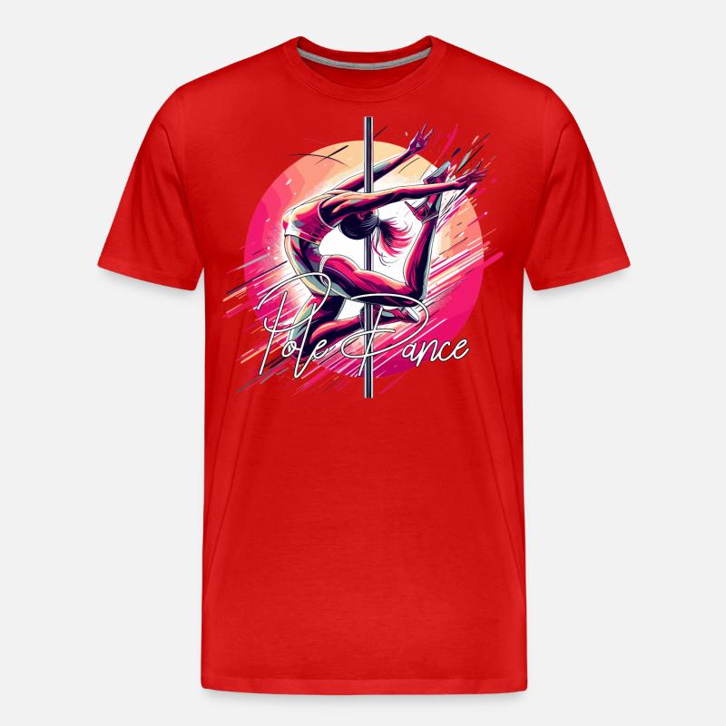 Pole Dance Dynamik pink Geschenk - Männer Premium Bio T-Shirt - Rot