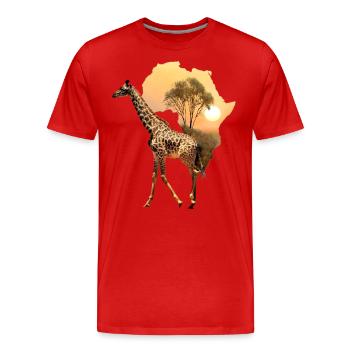 Giraffe - Wildlife - Africa - Men's Premium Organic T-Shirt - red - Front - Damien (186cm)