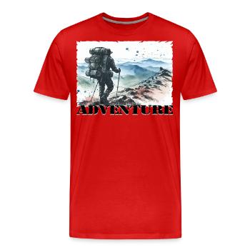 Adventure - Men's Premium Organic T-Shirt - red - Front - Damien (186cm)