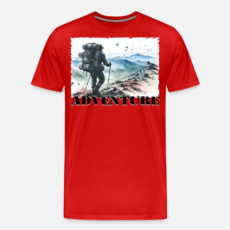 Adventure - Männer Premium Bio T-Shirt - Rot