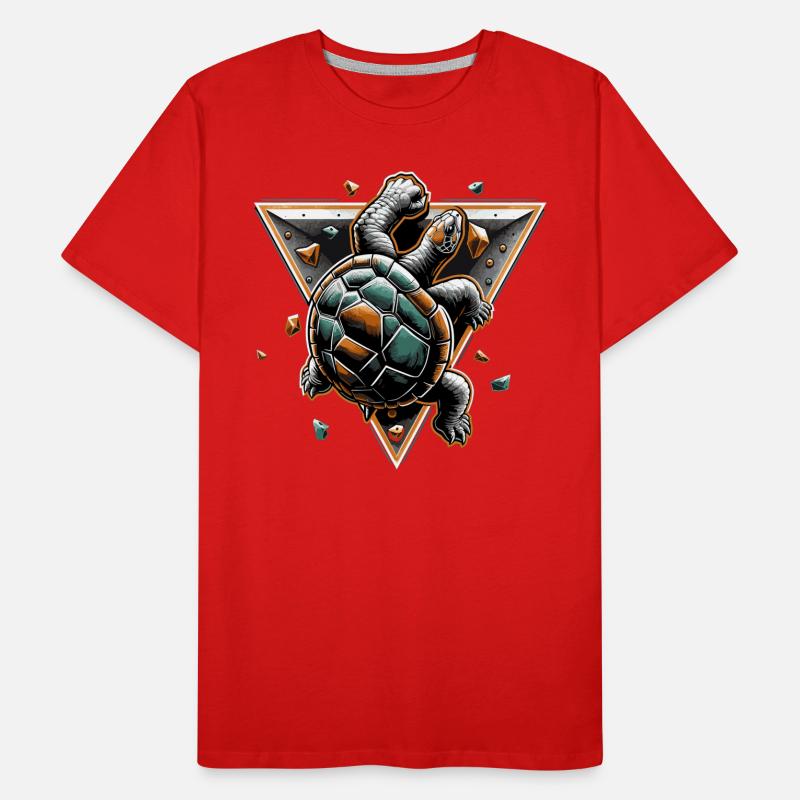 Bouldern Schildkröte Klettern Geschenk Männer Premium Bio T-Shirt