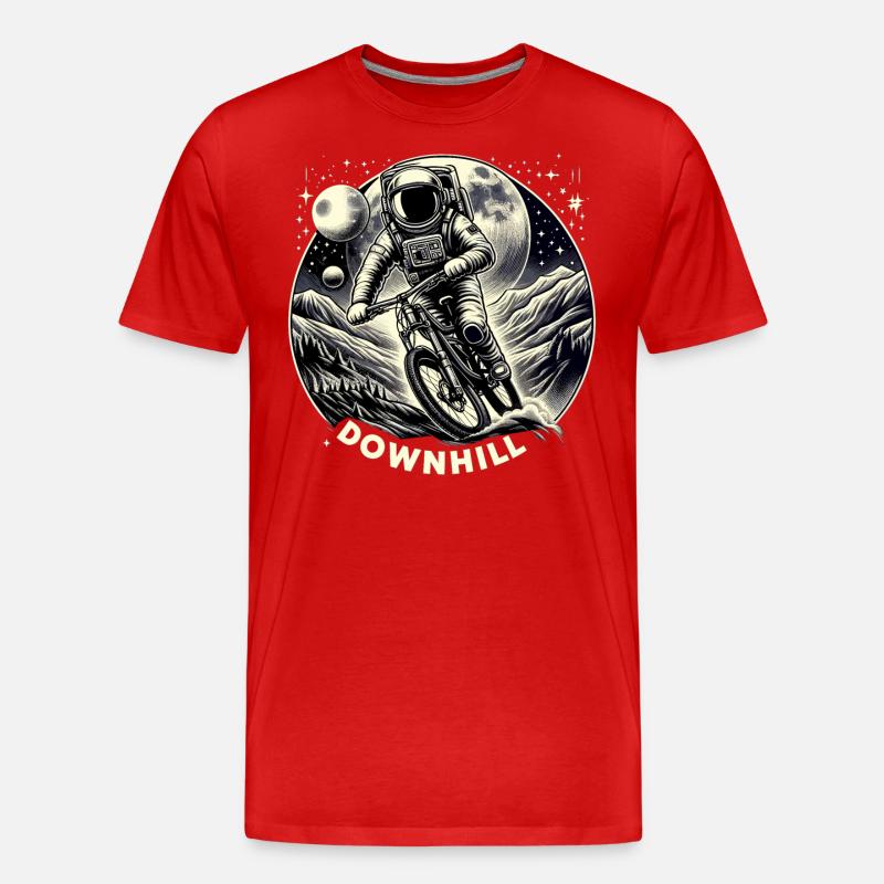 Conception de descente d’astronaute - T-shirt bio Premium Homme - rouge