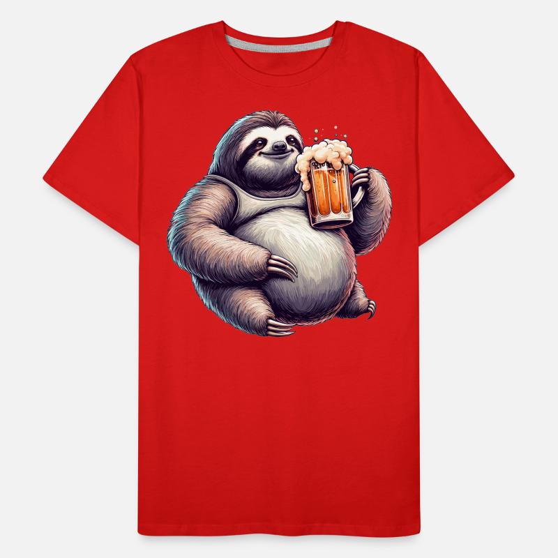Dad Bod Beer Belly Beer Sloth Gift Men's Premium Organic T-Shirt