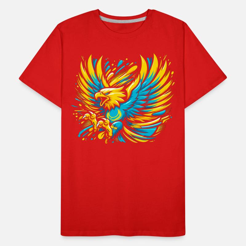Kazakhstan Eagle Flag Flag Cool Gift Men's Premium Organic T-Shirt
