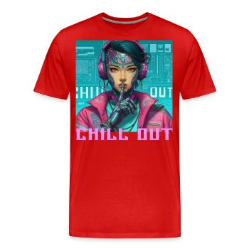 Se détendre - T-shirt bio Premium Homme - rouge - Devant - Damien (186cm)