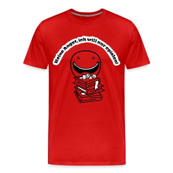 will nur spielen - Männer Premium Bio T-Shirt - Rot - Vorne - Damien (186cm)