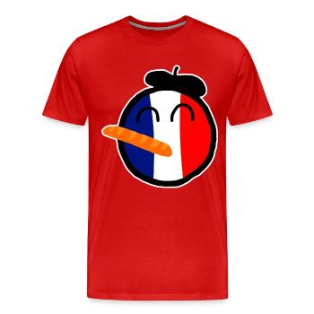 Franceball - T-shirt bio Premium Homme - rouge - Devant - Damien (186cm)