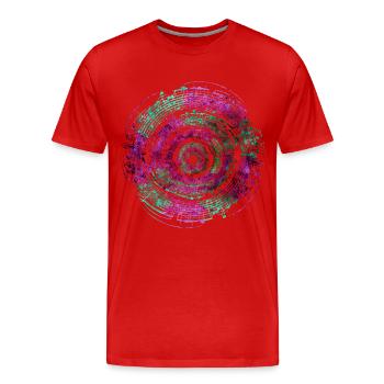 Music Circle Lila Grün - Männer Premium Bio T-Shirt - Rot - Vorne - Damien (186cm)