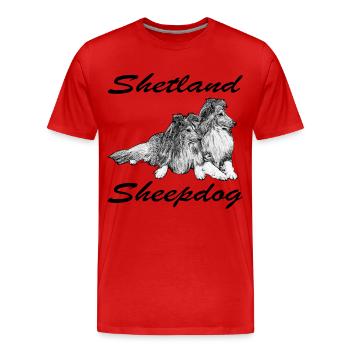 Shelties 2 - Männer Premium Bio T-Shirt - Rot - Vorne - Damien (186cm)