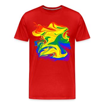 rainbow mess - Männer Premium Bio T-Shirt - Rot - Vorne - Damien (186cm)