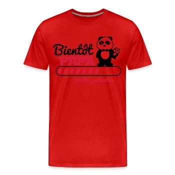 bientôt papa - Futur père - Panda - T-shirt bio Premium Homme - rouge - Devant - Damien (186cm)