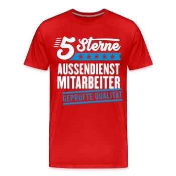 5Sterne Aussendienstmitarbeiter - Männer Premium Bio T-Shirt - Rot - Vorne - Damien (186cm)