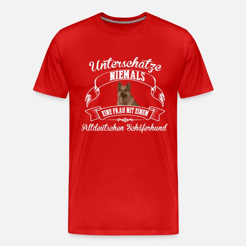 Altdeutscher Schäferhund - Männer Premium Bio T-Shirt - Rot