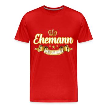 Ehemann des Jahres - Männer Premium Bio T-Shirt - Rot - Vorne - Damien (186cm)