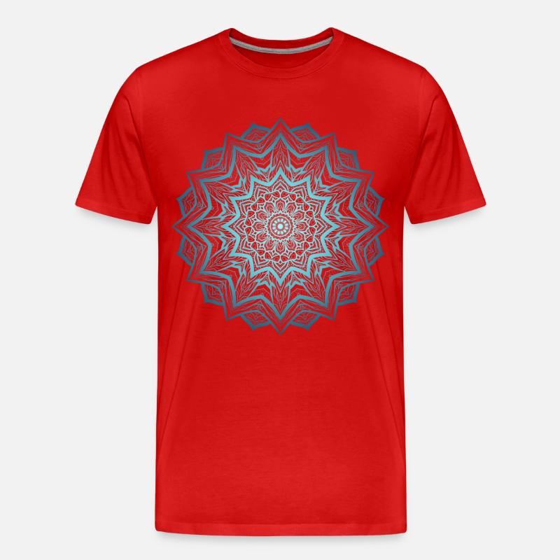 Mandala 2 - Männer Premium Bio T-Shirt - Rot