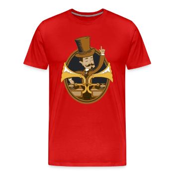 Retro dj vintage - T-shirt bio Premium Homme - rouge - Devant - Damien (186cm)