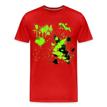 Green splatter - Men's Premium Organic T-Shirt - red - Front - Damien (186cm)