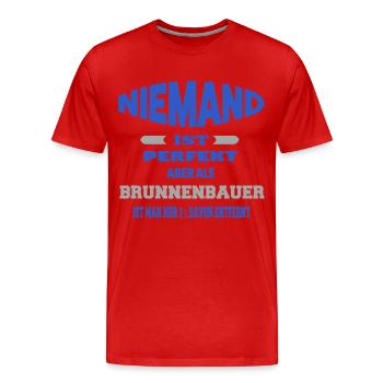 Brunnenbauer - Männer Premium Bio T-Shirt - Rot - Vorne - Damien (186cm)